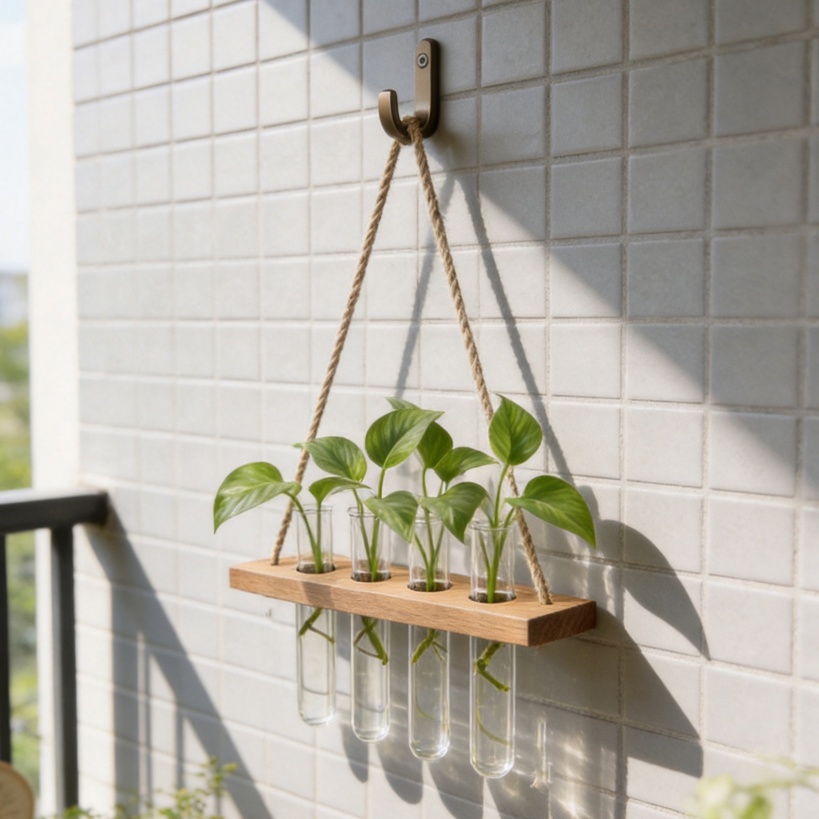 木製スタンド、植物の挿し木用、ガラス製試験管花瓶ホルダー、水 - Propagation Station Vase のレビューと価格